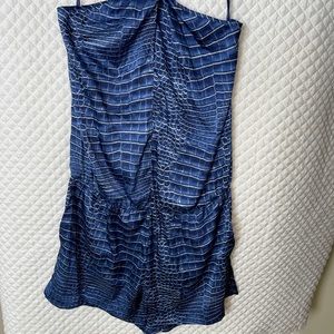 BCBG Maxazria Brand new w/tags Halter top shorts romper. Silky Snakeskin print.